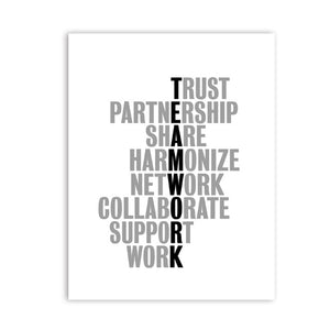 TeamWork Motivational Quotes Canvas Art Print Office Poster